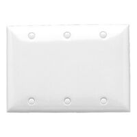 Standard Series, Flush Plate, 3 Gang, Blank, Large Format - White Electric