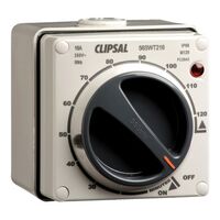 Clipsal - 56 Series, Surface Switch, 2 Pole, 250VAC, 16A, with Timer, 2h Process - Grey