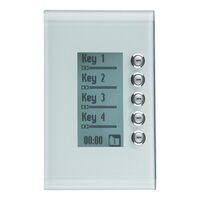 C-Bus Control and Management System, Fascia with Grid, Saturn Series, Rectangular, 5 Gang - Glass Finish