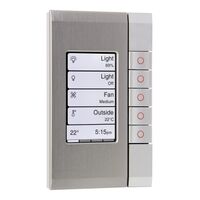 C-Bus eDLT, Wall Plate, Saturn, Enhanced Dynamic Labelling Technology, 5 Key Grid - Stainless Steel