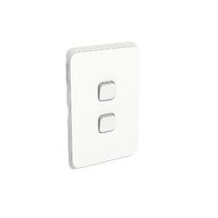 Clipsal Iconic, Gridplate and Skin, 2 Gang, Vertical/Horizontal - Vivid White