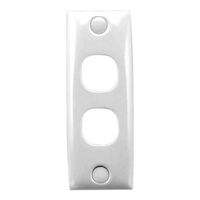 Standard Series, Flush Plates - Standard Series, Architrave Size, Switch Plate 2 Gang (75 x 32mm) - White Electric