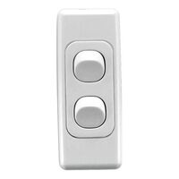 2000 Series, Flush Switches, Architrave Size, Switch 2 Gang, 250V, 10A - White Electric