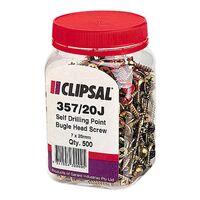 Clipsal - General Accessories, Bugle Head, Self Drilling Point, 7 X 20mm, Jar 500