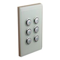 C-Bus, SpaceLogic Wall Plate, Saturn, A-Series, Key Input unit, 6 keys - Glass Finish