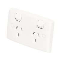 Standard Series, Twin Switch Socket Outlet, 250V, 10A, Standard Size - Black
