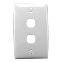 Standard Series, Flush Plate, 2 Gang, Standard - White Electric