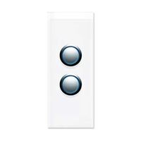 Saturn Series, push-button Switch LED Architrave, 2 Gang, 250V, 16AX/20A - Pure White