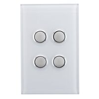 Saturn Series, Switch Cover, 4 Gang - Pure White