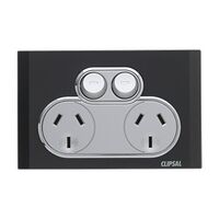 Saturn Series, Double Switch Power Point, 250V, 10A - Espresso Black