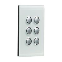 Saturn Series, Switch Grid and Cover Assembly, 6 Gang, Less Mechanism - Ocean Mist