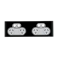 Saturn Series, Quad Switch Power Point, 250V, 10A - Espresso Black