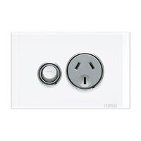 Saturn Series, Single Switch Power Point, 250V, 10A - Pure White