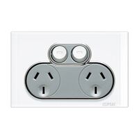 Saturn Series, Double Switch Power Point, 250V, 10A - Pure White