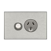 Saturn Series, Single Switch Power Point, 250V, 10A - Horizon Silver