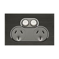 Saturn Series, Double Switch Power Point, 250V, 10A - Horizon Black