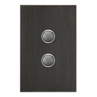 Saturn Series, push-button Switch, 2 Gang - Horizon Black