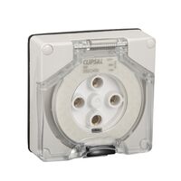Clipsal - 56 Series, Socket Outlet, Surface 4 PIN Round 50A Less Enclosure - Grey