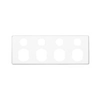 Classic C2000 Series, Socket Outlet Cover Plate, 4 Gang, 2 Pole, for Quad Switched Socket - White Electric
