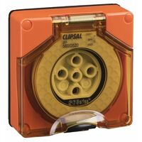 Clipsal - 56 Series, Socket Outlet, Surface 5 PIN Round 20A Less Enclosure - Resistant Orange