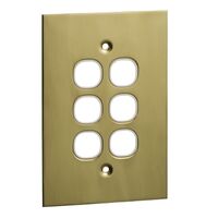 Metal Plate Series, Switch Grid Plate and Cover, 6 Gang, BBSL Style, Less Mechanism, Over Size - White Electric