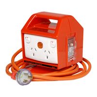 Medilec, Portable RCD/MCB Protected 4 Outlet, 10A 10mA - Electric Orange