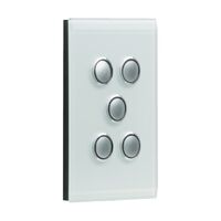 Saturn Series, Switch Grid and Cover Assembly, 5 Gang, Less Mechanism - Espresso Black