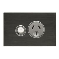 Saturn Series, Single Switch Power Point, 250V, 10A - Horizon Black