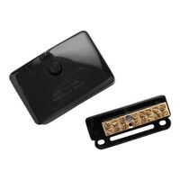 Clipsal - Max 4, Mini Neutral link, 100 A 500 V 8 hole with cover front wiring Black