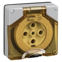 Clipsal - 56 Series, Socket Outlet, Surface 5 PIN Round 32A Less Enclosure - Chemical Grey