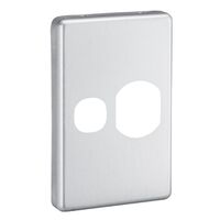 Classic C2000 Series, Socket Outlet Cover Plate, Vertical Mount for Single Switched Socket, Old Design - Brushed Aluminium