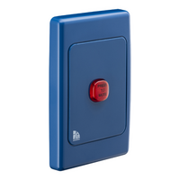 Medilec, Audible/Visual Alarm, 250VAC, 1 Gang, Vertical - Dark Blue