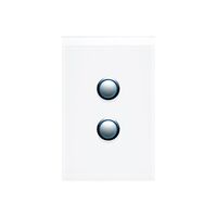 Saturn Series, push-button Switch LED, 2 Gang, 250V, 16AX/20A - Pure White