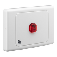 Medilec, Audible/Visual Alarm, 250VAC, 1 Gang, Horizontal - White Electric