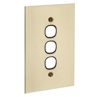 Metal Plate Series, Switch Grid Plate and Cover, 3 Gang, BBSL Style, Less Mechanism, Over Size - Black