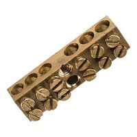 Clipsal - Max 4, Brass link bar, 100 A 500 V 6 hole
