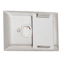 Metal Plate Series, Single Switch Socket Outlet, 250V, 10A, A Style Deep Curved Plate, Lockable Flap - White Electric