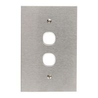 Metal Plate Series, Switch Grid Plate and Cover, 2 Gang, BSL Style, Less Mechanism, Over Size - Black