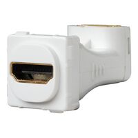 Clipsal Actassi, HDMI Adaptor, 30 Series Mech, Angled Rear Connection - White Electric