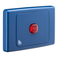 Medilec, Audible/Visual Alarm, 250VAC, 1 Gang, Horizontal - Dark Blue