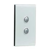 Saturn Series, Switch Grid and Cover Assembly, 2 Gang, Less Mechanism - Espresso Black