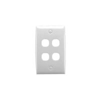 Standard Series, Flush Plate, 4 Gang, Standard - White Electric