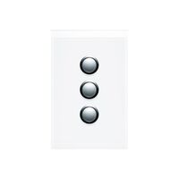 Saturn Series, Switch Cover, 3 Gang - Horizon Silver