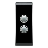Saturn Series, push-button Switch LED Architrave, 2 Gang, 250V, 16AX/20A - Espresso Black