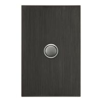 Saturn Series, push-button Switch LED, 1 Gang, 20A - Horizon Black