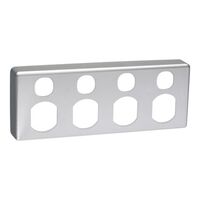 Classic C2000 Series, Socket Outlet Cover Plate, 4 Gang, 2 Pole, for Quad Switched Socket - Black