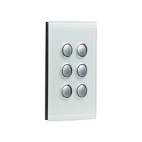 Saturn Series, Switch Grid and Cover Assembly, 6 Gang, Less Mechanism - Horizon Silver