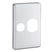 Classic C2000 Series, Socket Outlet Cover Plate, Vertical Mount for Single Switched Socket, New Design - Brushed Aluminium