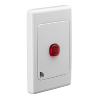 Medilec, Audible/Visual Alarm, 250VAC, 1 Gang, Vertical - White Electric