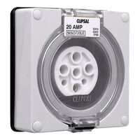 Clipsal - 56 Series, Socket Outlet, Surface 7 PIN Round 20A Less Enclosure - Resistant Orange